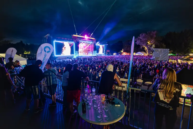 Night view of the site and stage