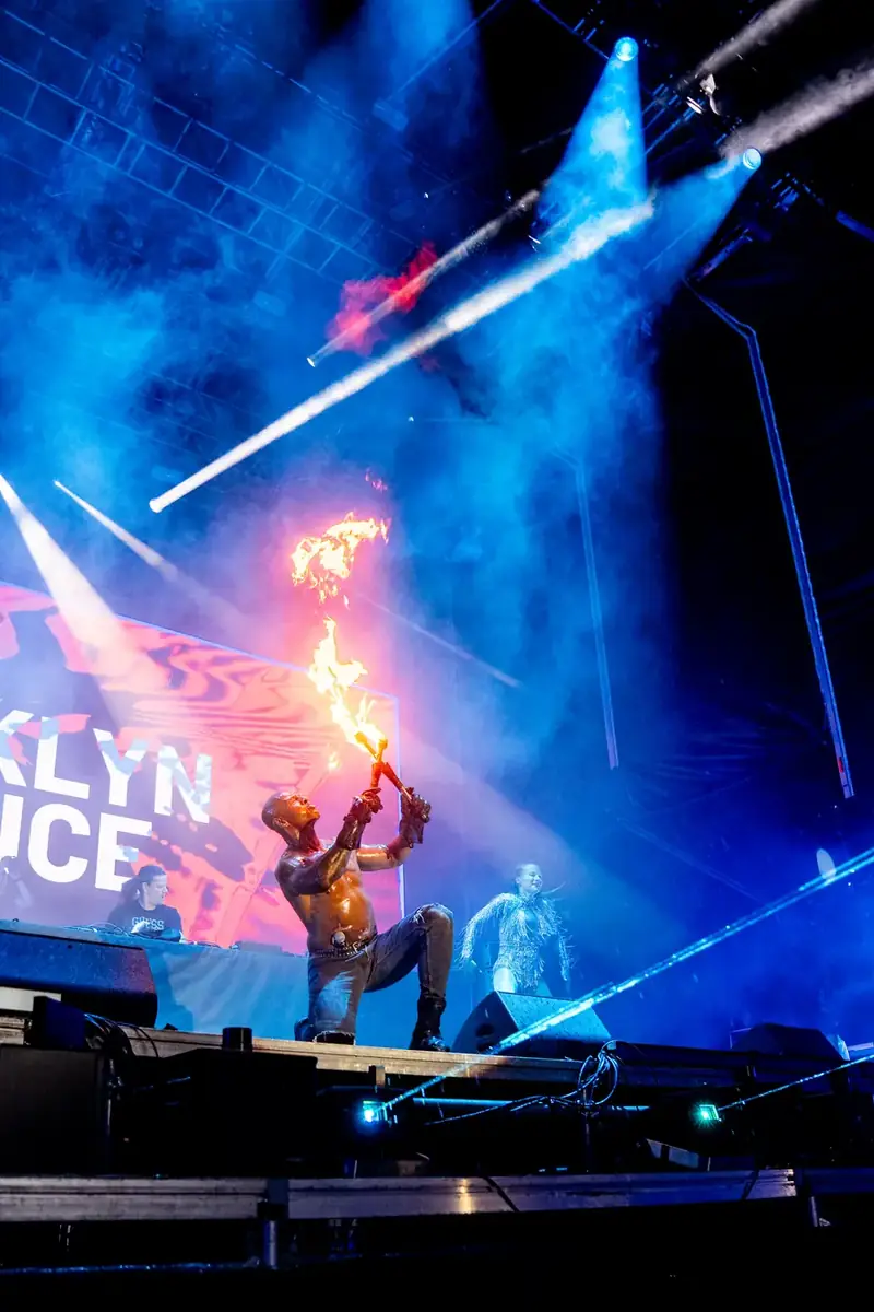 Fire show during a concert