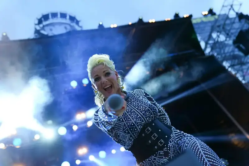 Singer on stage